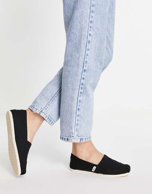 Toms best sale espadrilles black