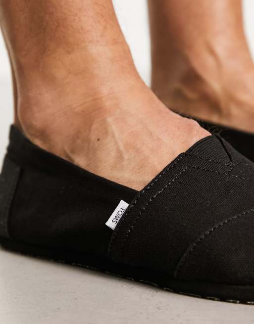 Toms black best sale leather espadrilles