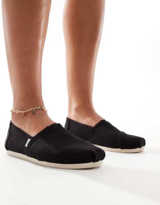 Toms Black Toms Classic Leather Toms Alpargata Womens Black Toms