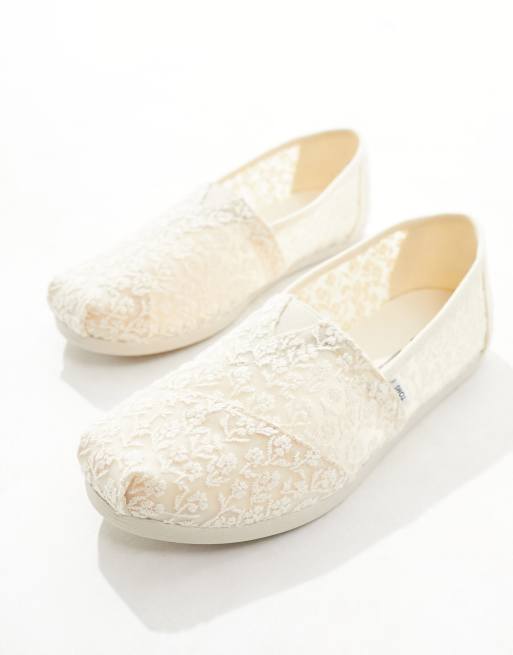 Lace toms hot sale wedding shoes