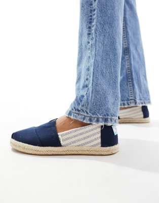 Toms - Alpargata - Espadrilles in Navy gestreift-Marineblau