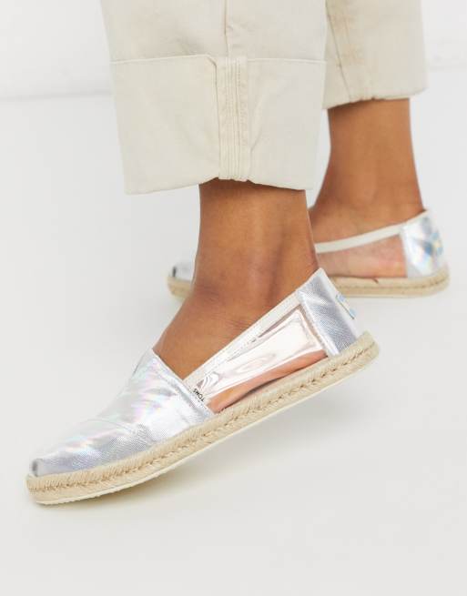 overskridelsen Trække på dukke TOMS alpargata espadrilles in silver with clear | FaoswalimShops