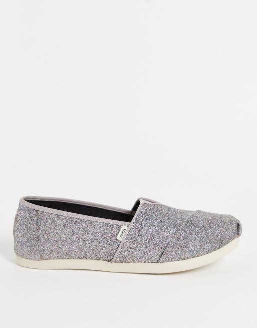 Toms silver iridescent hot sale glitter women's classics