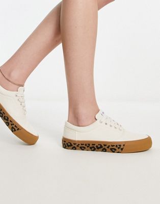 Toms alpargata fenix lace up trainers in natural with leopard sole