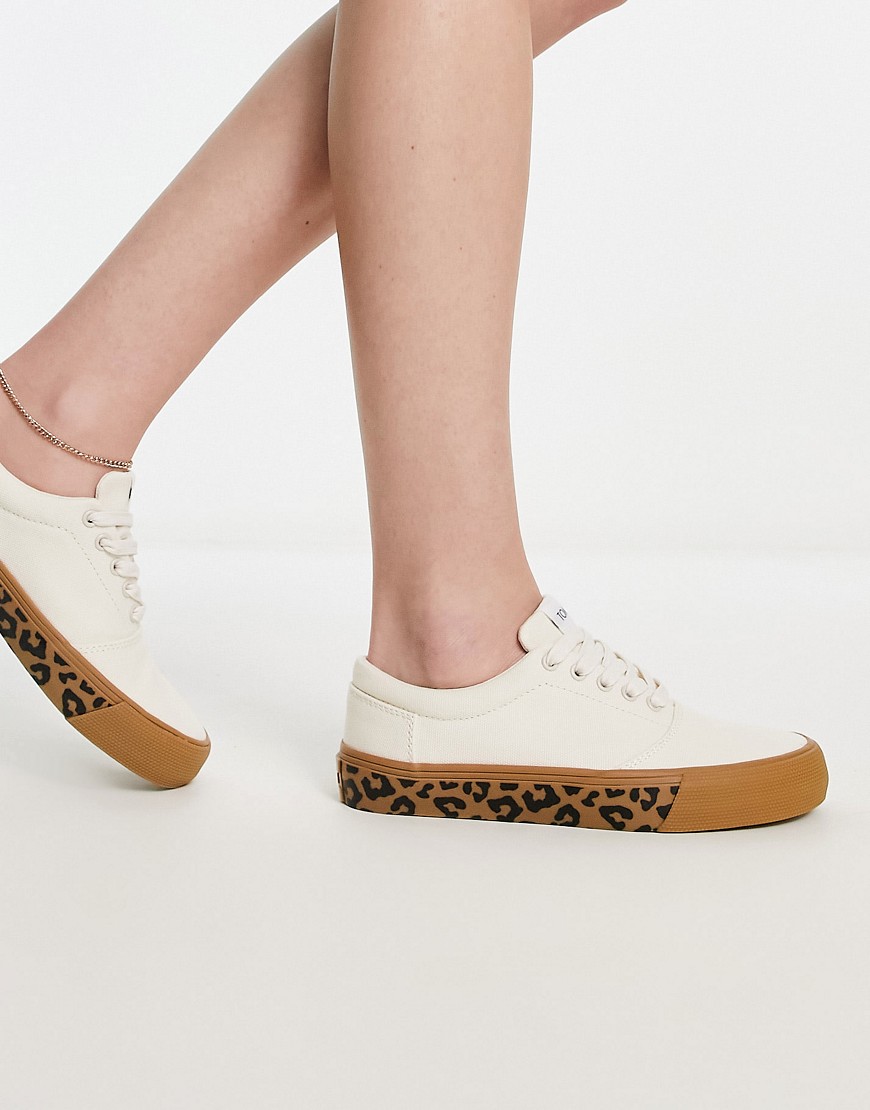 Toms alpargata fenix lace up trainers in natural with leopard sole-Multi