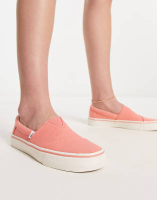 Toms alpargata fenix slip on trainers in orange - ASOS Price Checker