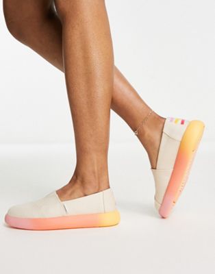 Toms alpargata mallow chunky trainers in natural with ombre sole - ASOS Price Checker