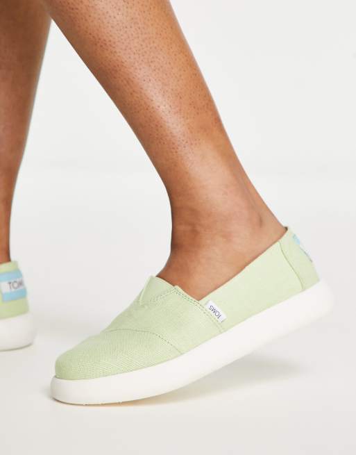 Toms Alpargata Mallow Sneaker in Grun mit dicker Sohle
