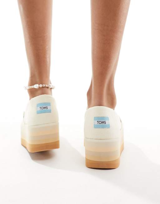 Toms Alpargata platform espadrilles in natural canvas ASOS