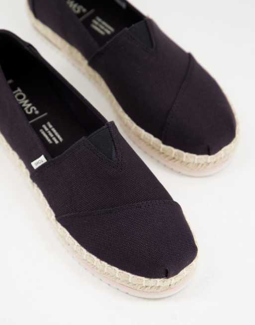 Toms platform sale alpargata black