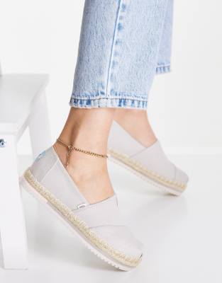 Toms alpargata platform rope espadrilles in grey