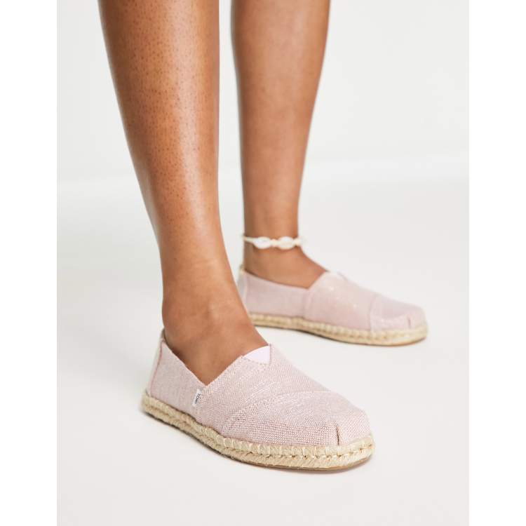 Toms alpargata clearance blush leather espadrilles