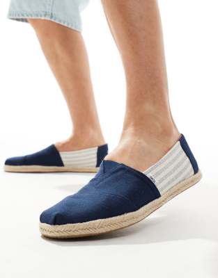 Toms Alpargata slip on shoe rope in navy