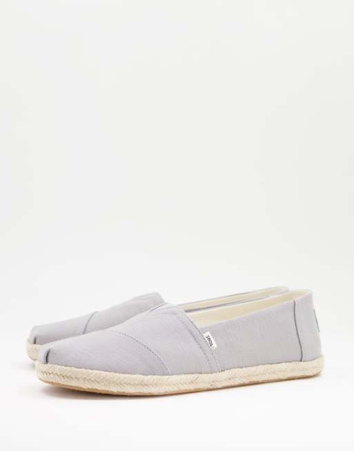 Toms Alpargata slip ons in grey with rope sole  