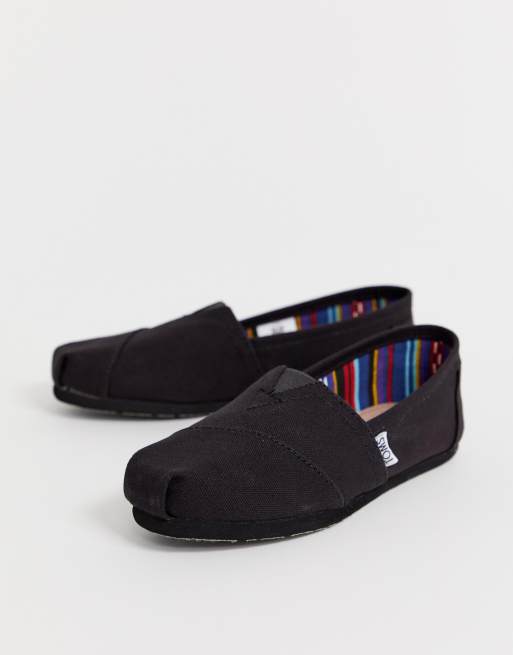 Toms classic slip ons black clearance mono