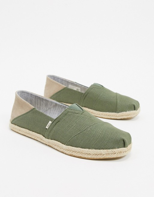 Toms canvas espadrille in green | ASOS