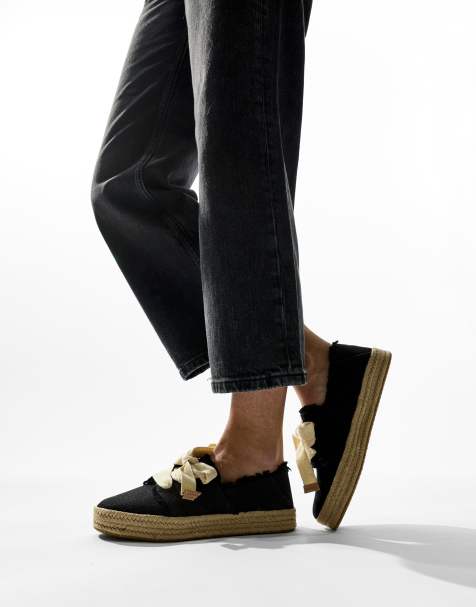 Toms Carolina lace up espadrille in black - view 1