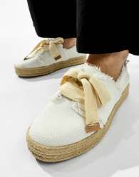 Toms Carolina lace up espadrille in white
