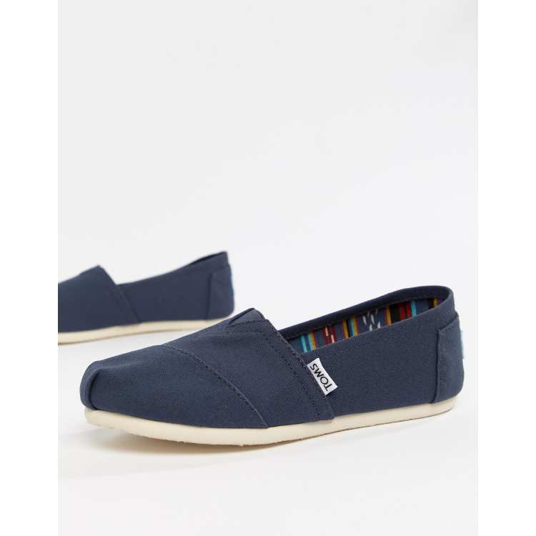 TOMS Chaussures plates classiques en toile Bleu marine