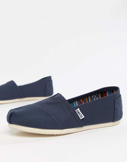 TOMS Chaussures plates classiques en toile Bleu marine