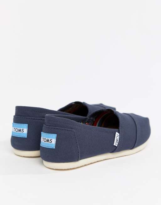 TOMS Chaussures plates classiques en toile Bleu marine