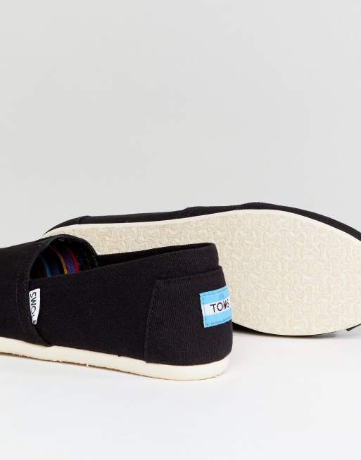 TOMS classic canvas flat shoes in black