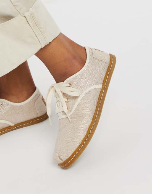 TOMS cordones lace up espadrilles in natural