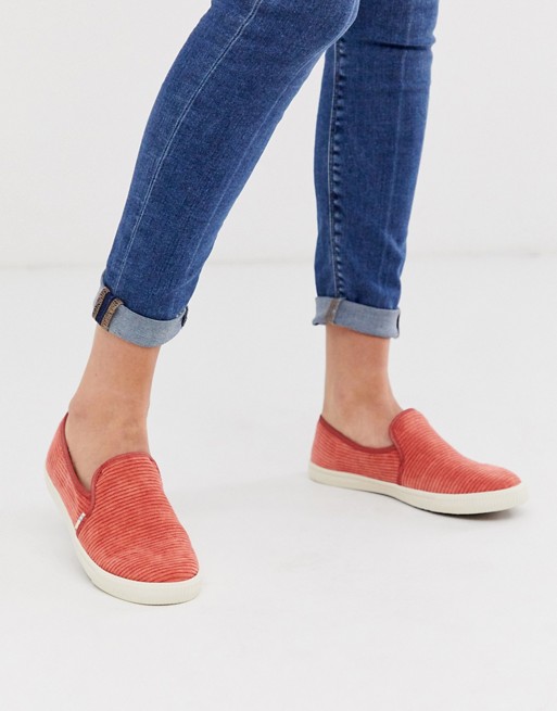 TOMS corduroy slip on shoes in spice