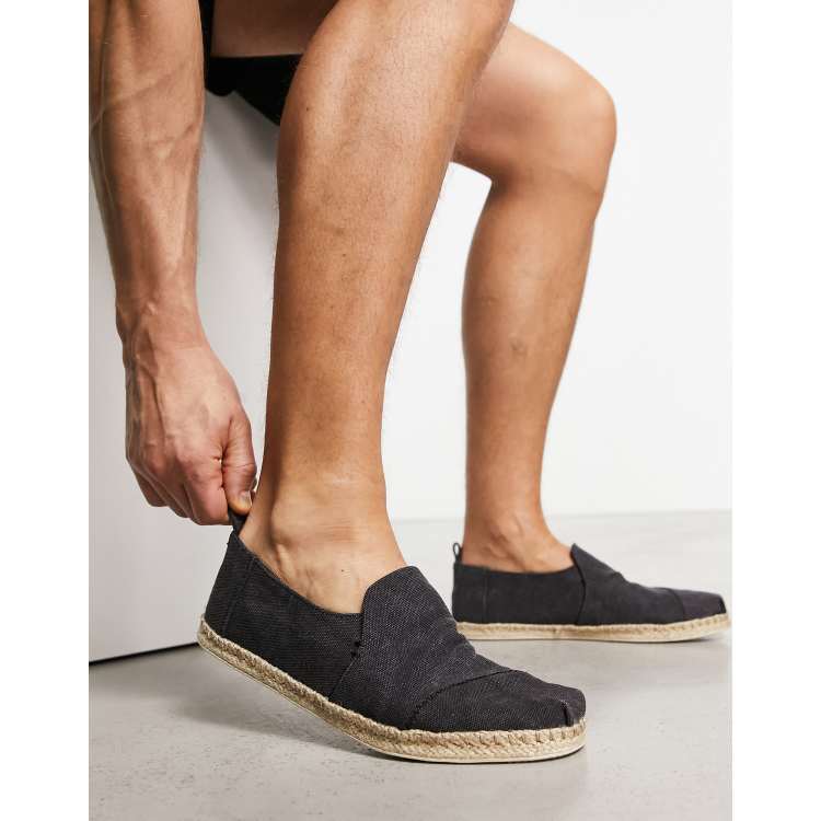 Toms deconstructed Alpargata rope espadrilles in black