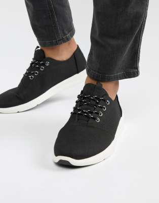 toms del rey canvas lace-up sneakers dark grey