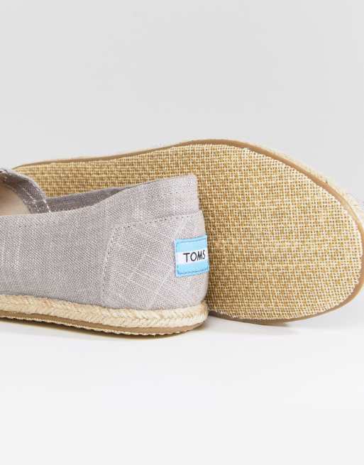 TOMS espadrilles in grey linen with rope detail, 4 of 4
