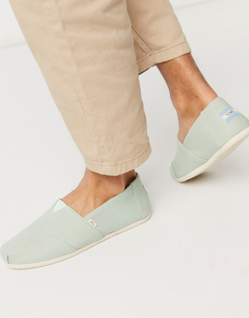 Toms Espadrilles In Mint Canvas-green