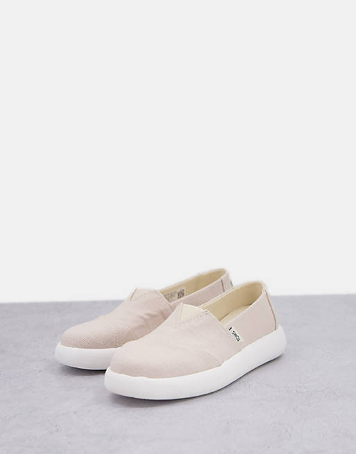 TOMS Exclusive Alpagarta Mallow Earthwise sustainable flat shoes in natural canvas