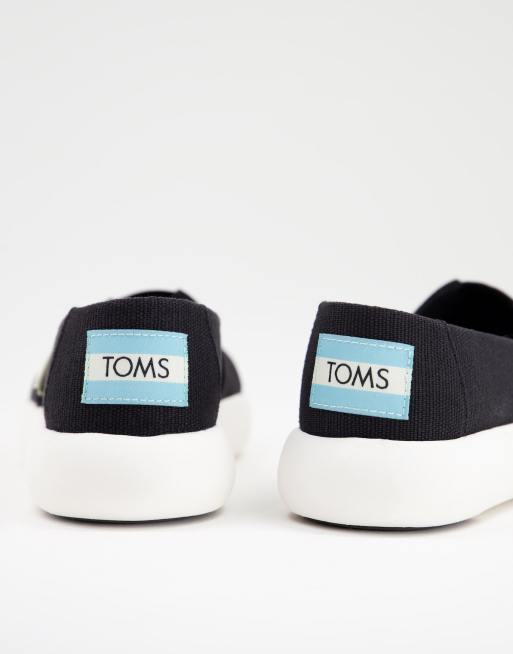 TOMS Exclusive Alpargata Mallow flat shoes in black canvas, 4 of 4