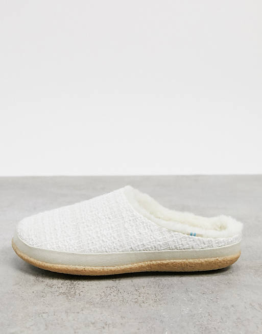 zweep Kent zwaar TOMS Ivy knitted fluffy lined slippers in off white | ASOS