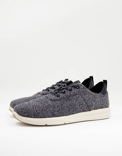 Toms lace up trainer in black