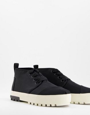 Toms lace up trainers in black