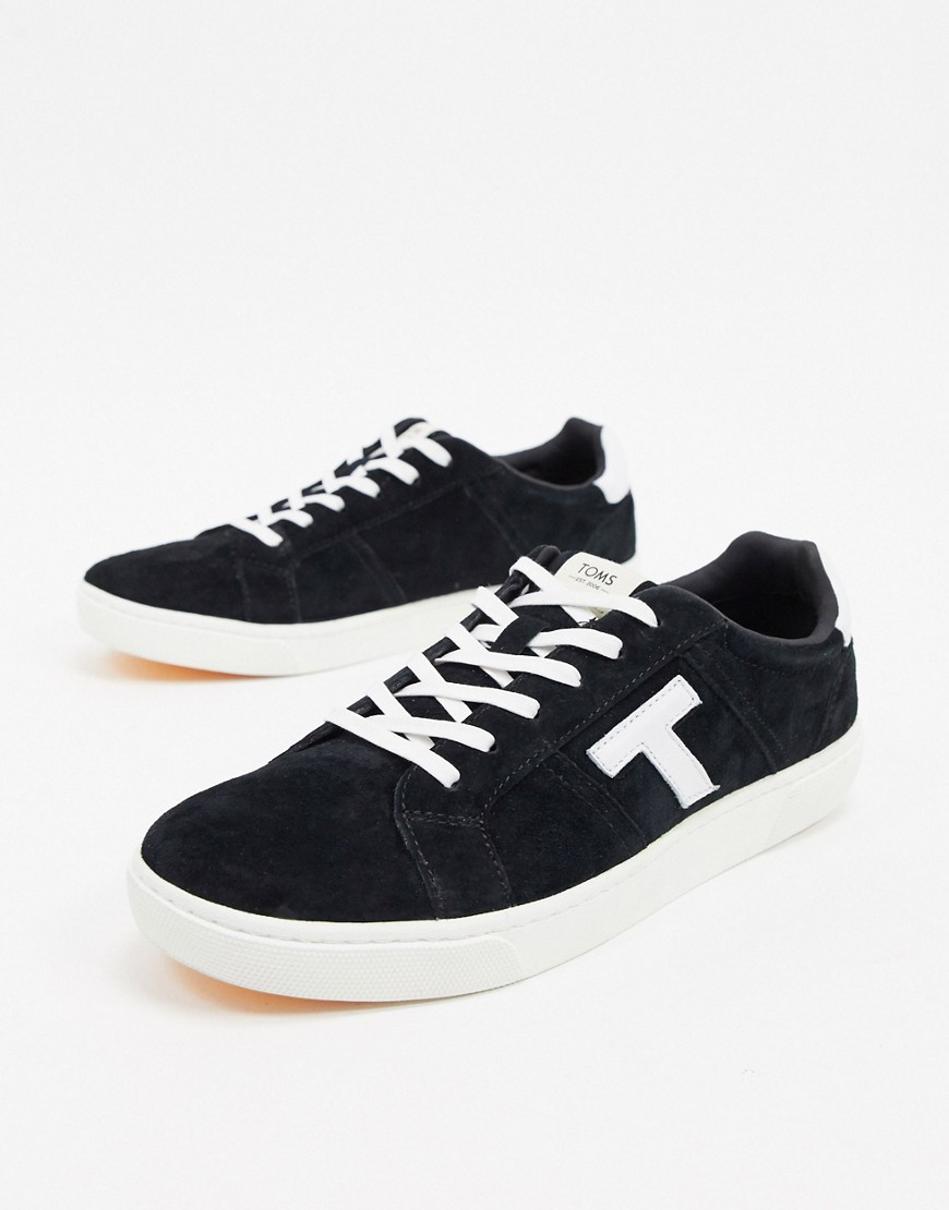 Toms leandro suede trainer in black