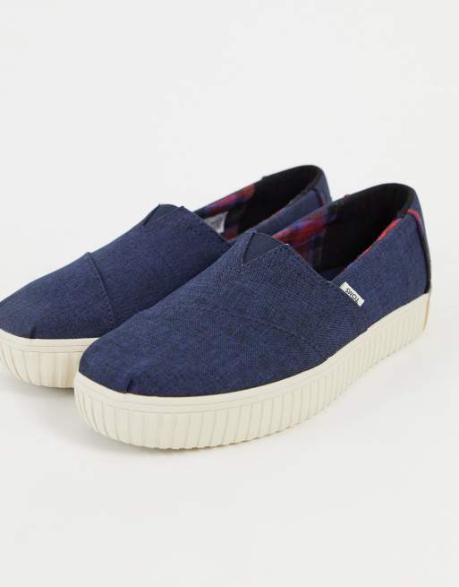 Toms – Leinen-Sneaker in Marineblau
