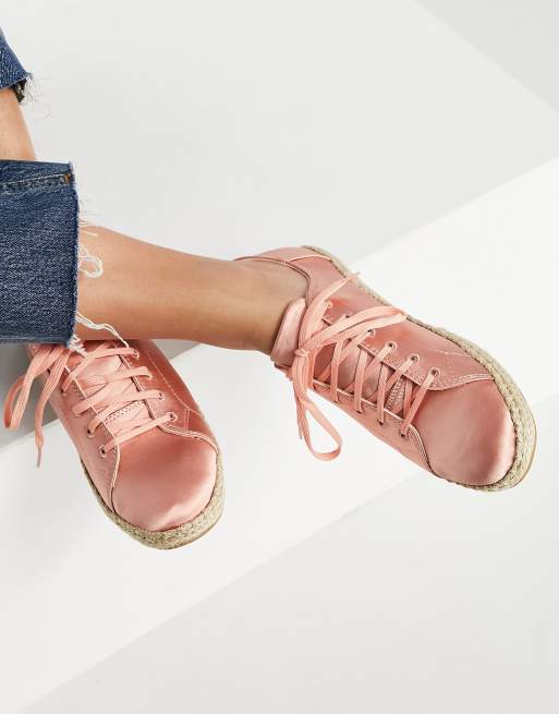 Toms lena lace up espadrilles in pink