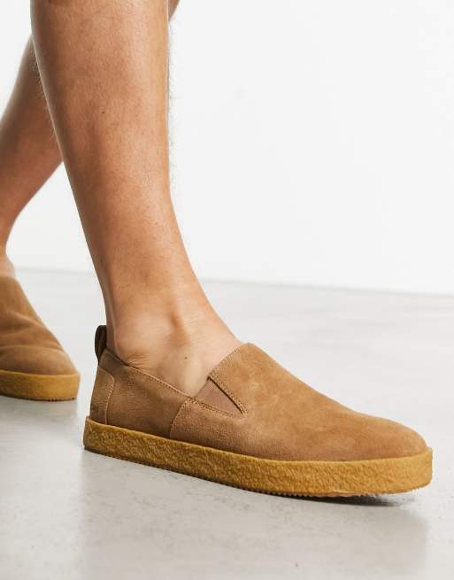 Toms suede hot sale slip ons