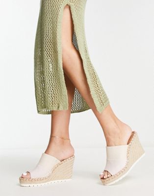 Toms monica espadrille mule wedges in pink - ASOS Price Checker
