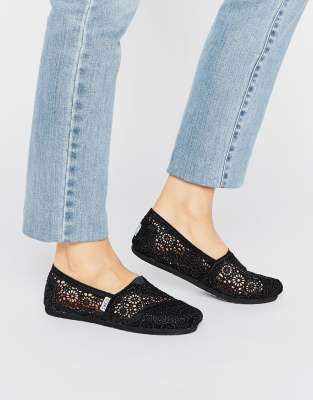 Toms black moroccan crochet women's sale classics