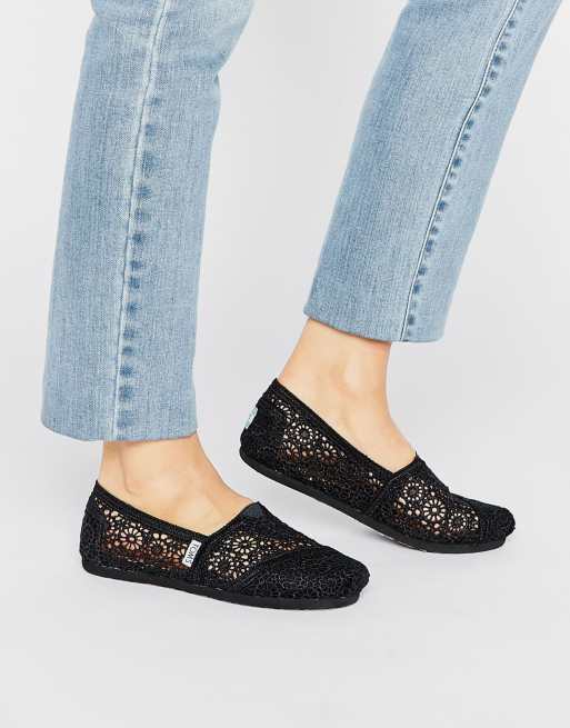 Toms moroccan 2024 crochet black