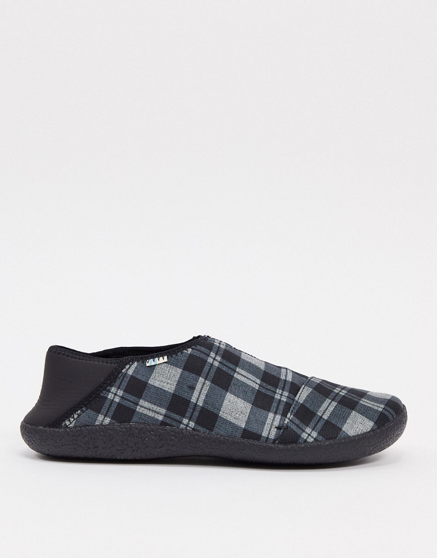 Toms mule slippers in grey check