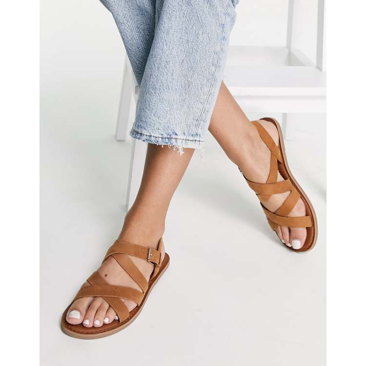 Toms sicily flat sandals in natural