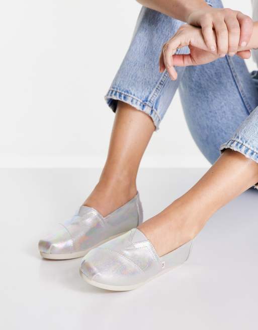 Toms – Silverfärgade espadriller