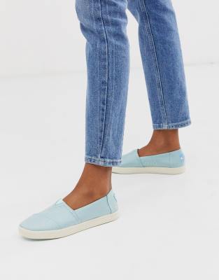  slip on shoes in pastel turqoise
