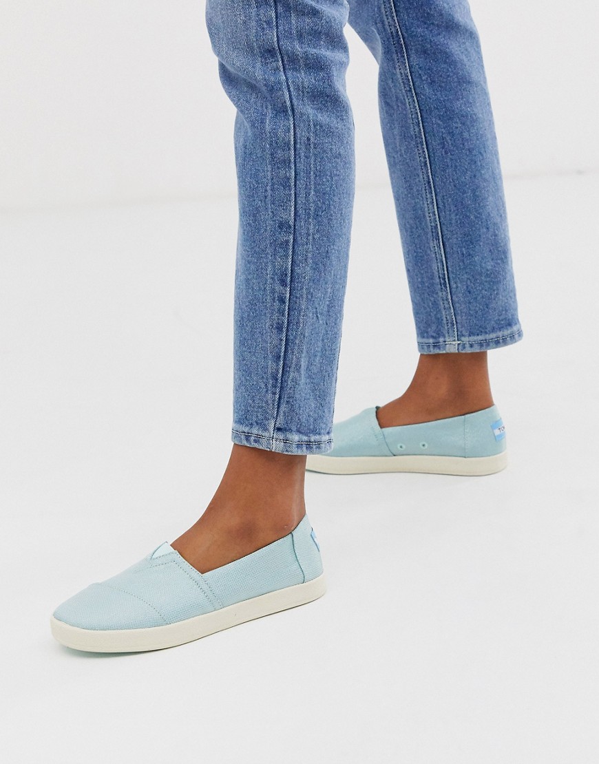 TOMS slip on shoes in pastel turqoise-Blue