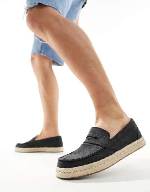 TOMS Stanford Espadrilles in Schwarz mit Sohle im Seildesign ASOS